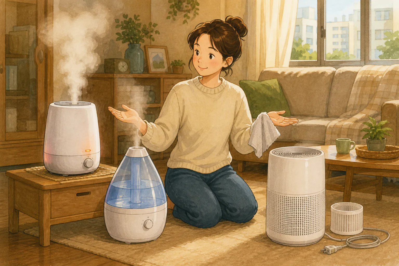 따뜻한 김이 나온다고 더 좋은 가습기일까?|가열식·초음파식·기화식 가습기 비교